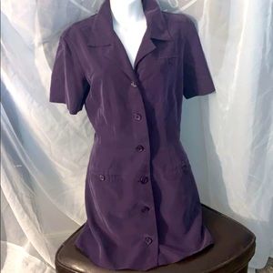 Vintage Purple Button Up Dress
